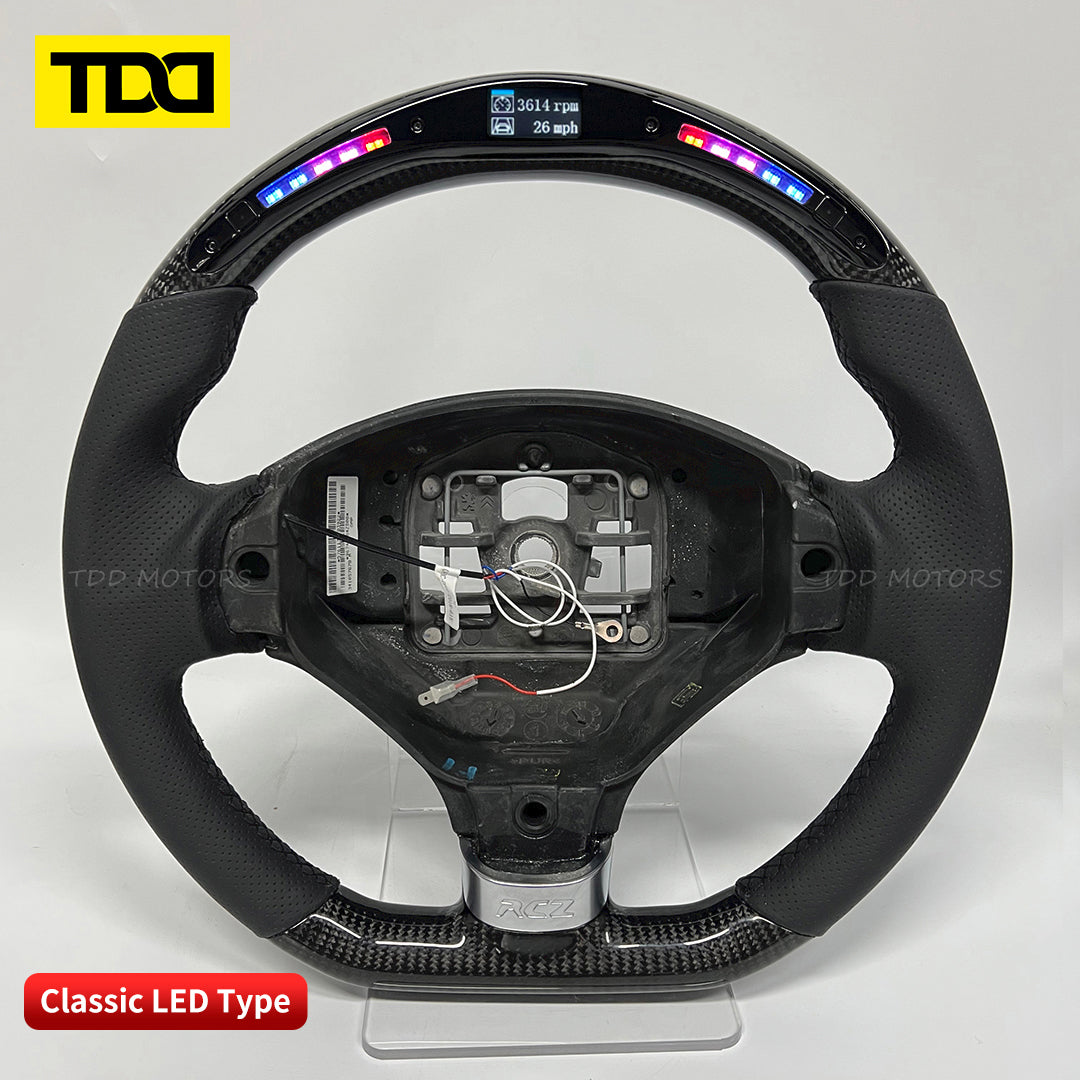 TDD Motors LED CARBON FIBER STEERING WHEEL for Peugeot 408 2013 308 308 CC 308 SW RCZ