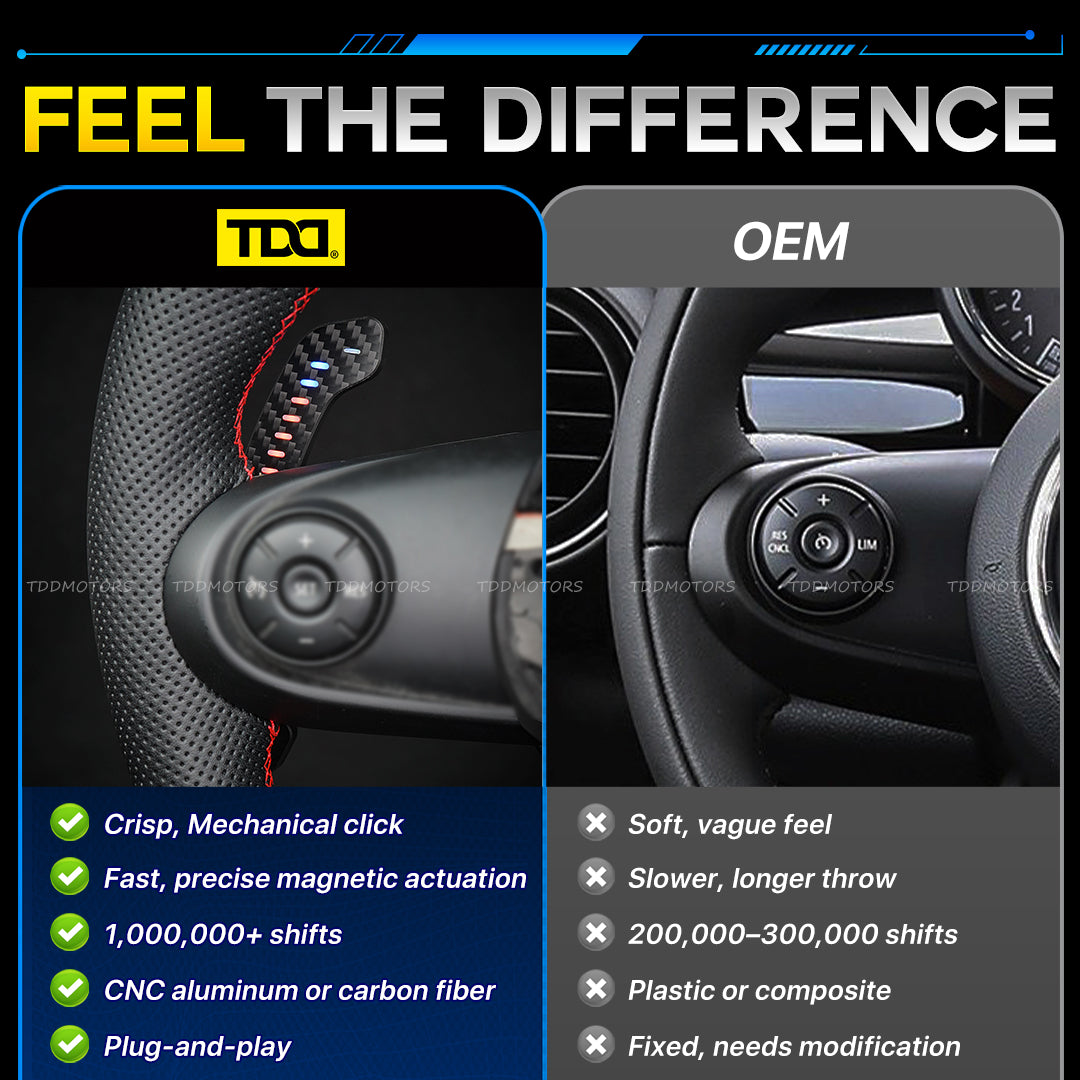 TDD Carbon Fiber LED Magnetic Paddle Shifters for  MiNi F56 F55 F54