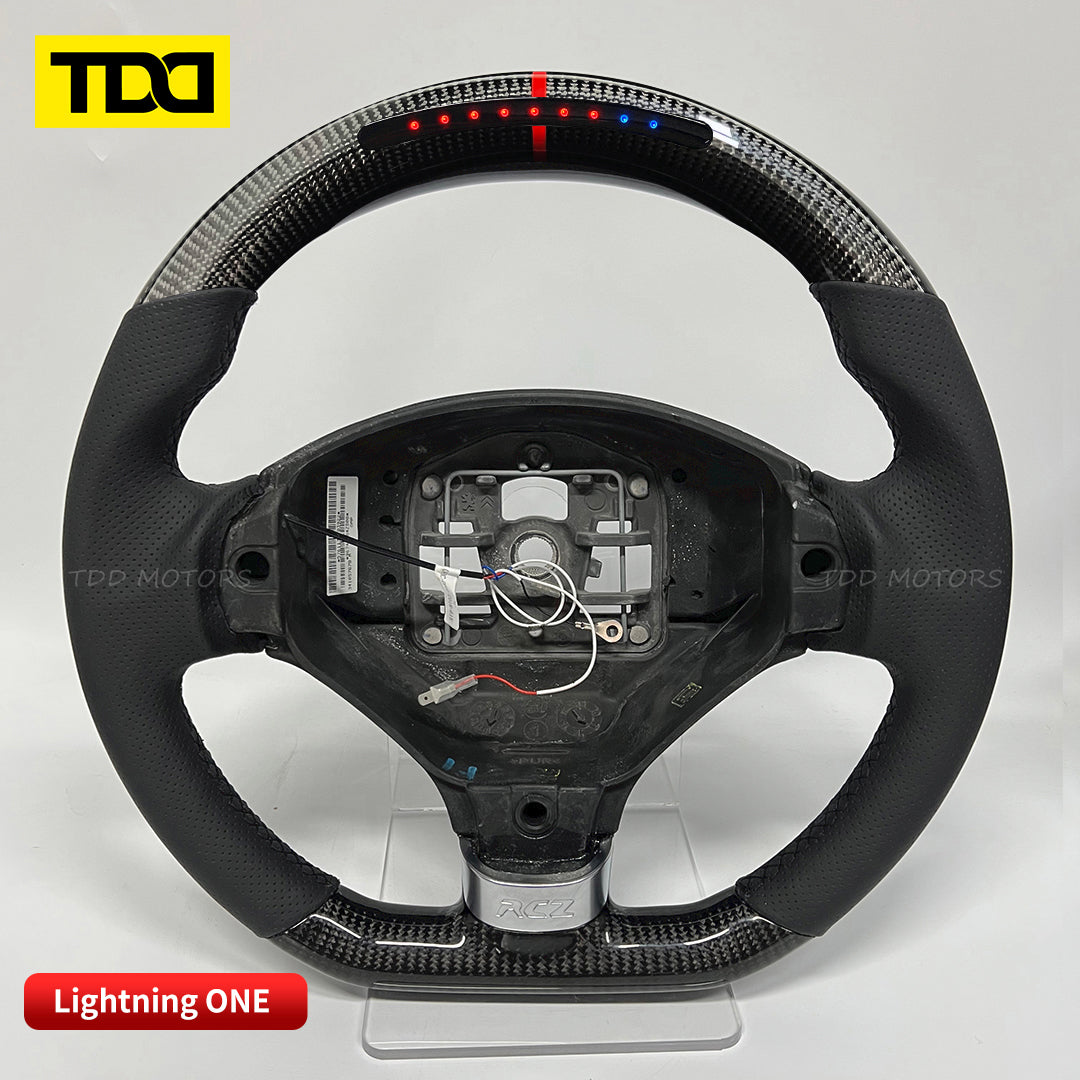 TDD Motors LED CARBON FIBER STEERING WHEEL for Peugeot 408 2013 308 308 CC 308 SW RCZ
