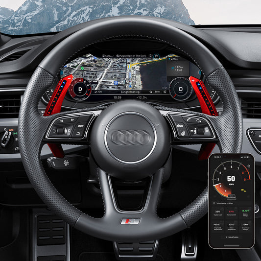 TDD MOTORS LED Paddle Shifter Extension for Audi A1：2019+; A3：2017-2022; A4：2017-2020 ;RS5：2017-2021 ;RS3:2017-2021; S3：2016-2021; A5:2017-2021_x000b_;S4：2016-2020 ;S5：2017-2020