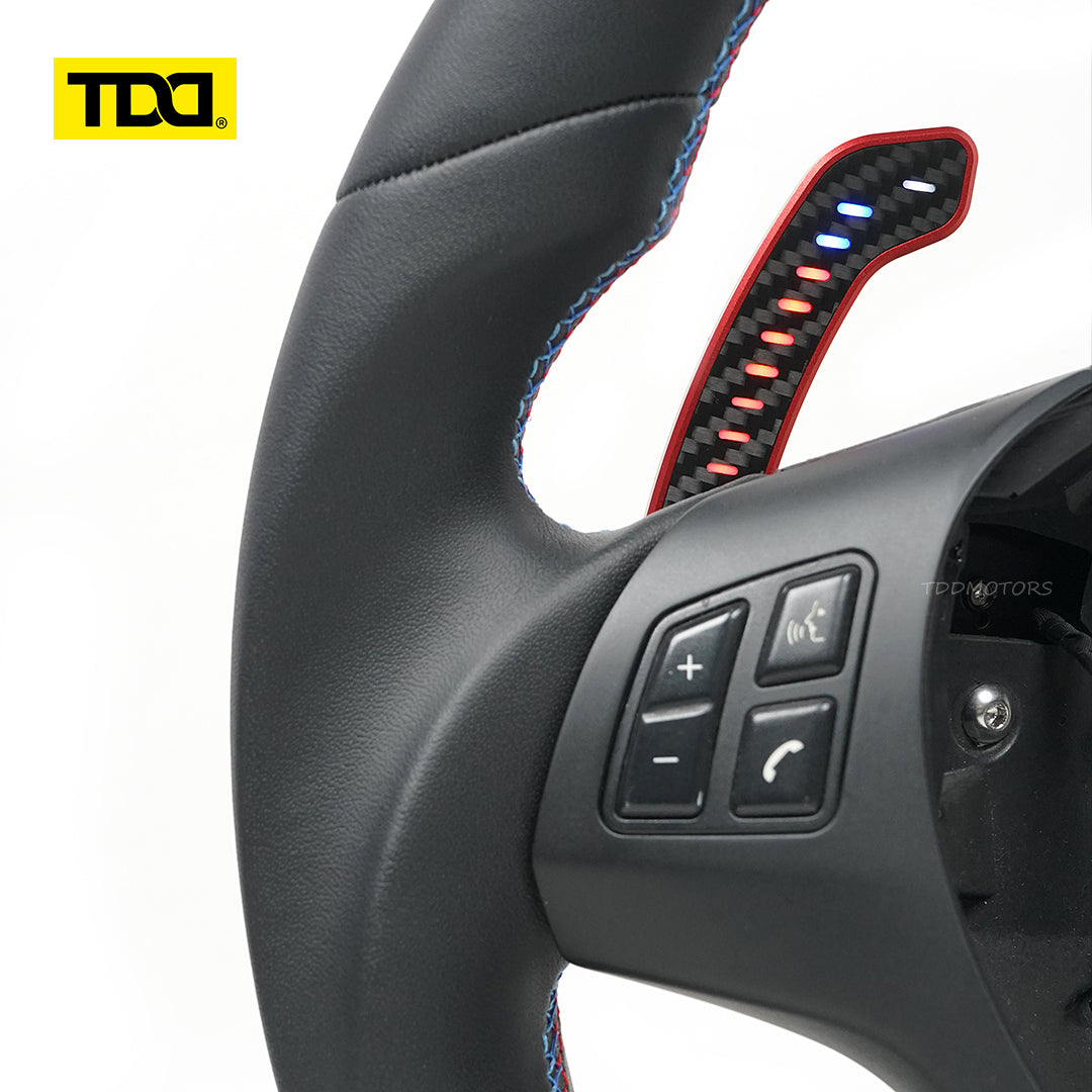 TDD Carbon Fiber Magnetic LED Paddle Shifters For BMW E90 M3 E92 M3 E93 M3 X5M X6M E70 E71