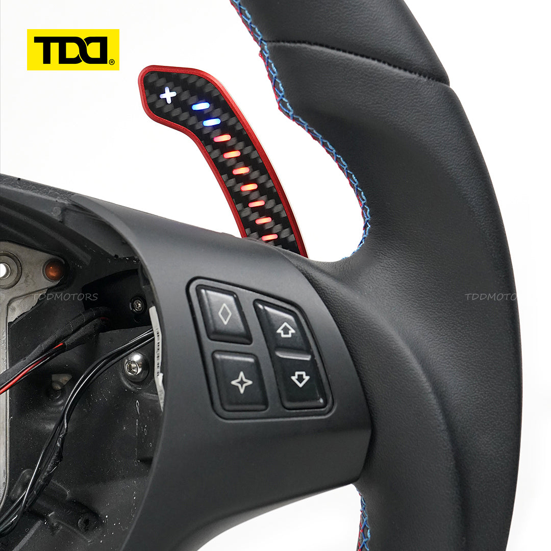 TDD Carbon Fiber Magnetic LED Paddle Shifters For BMW E90 M3 E92 M3 E93 M3 X5M X6M E70 E71