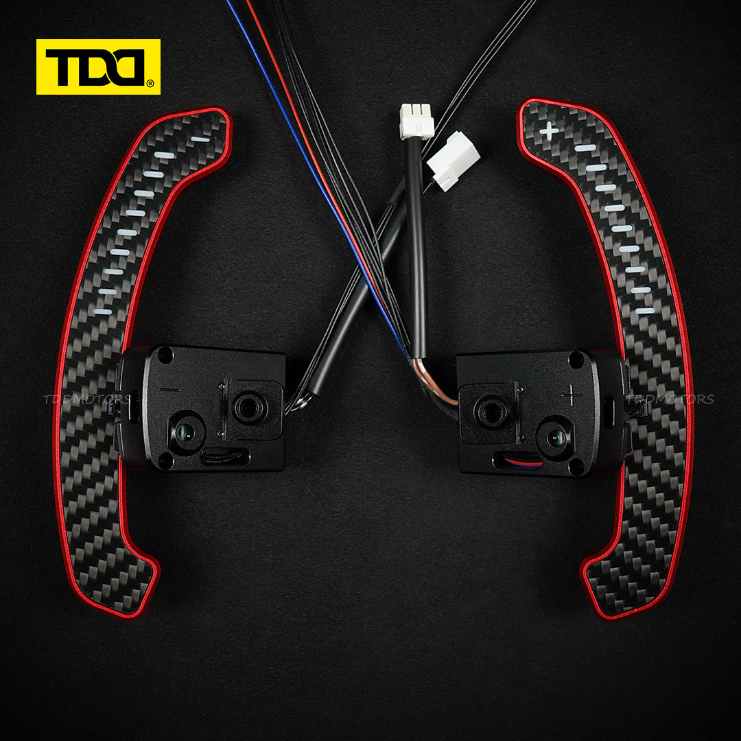 TDD Carbon Fiber Magnetic LED Paddle Shifters For Nissan