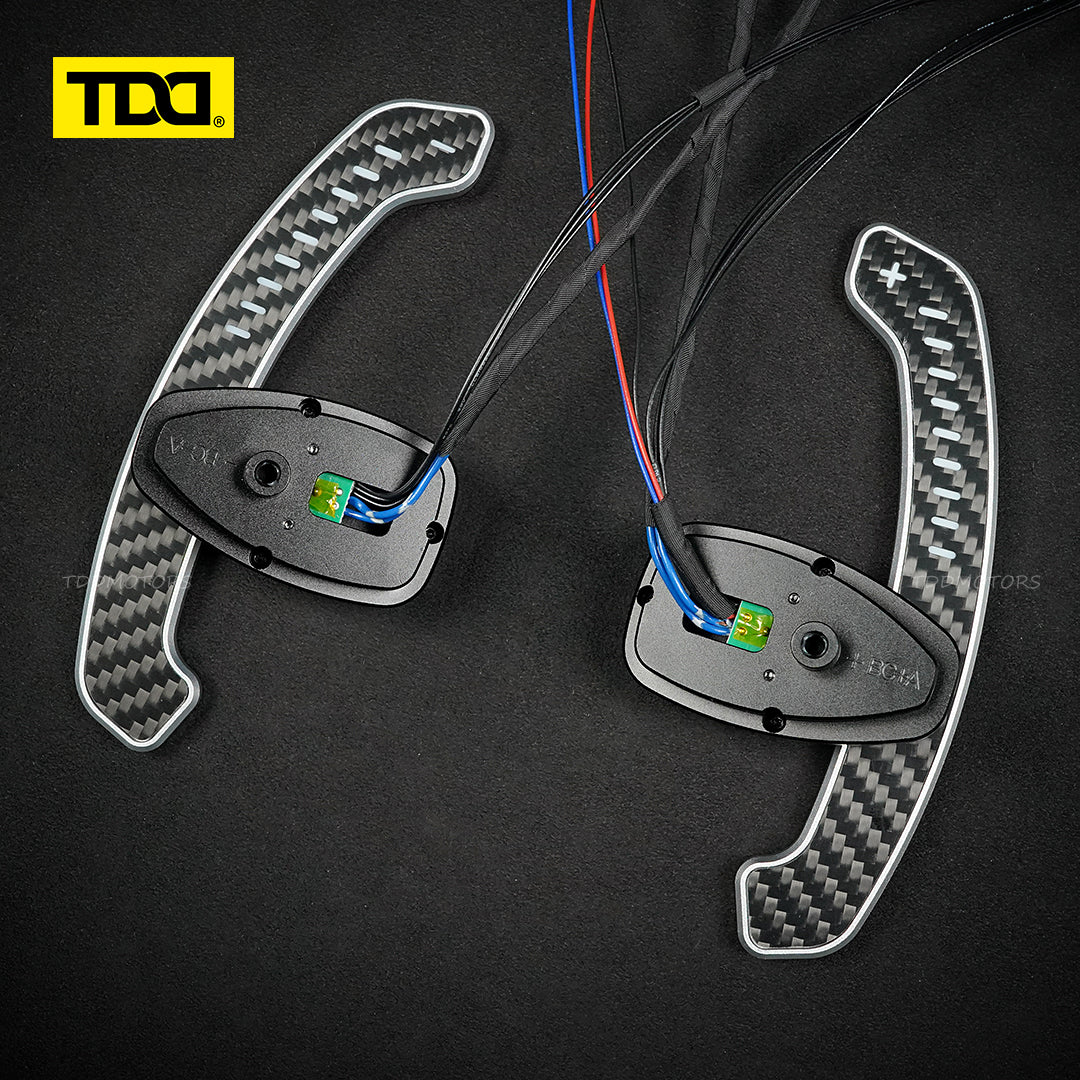 TDD Carbon Fiber LED Magnetic Paddle Shifters for Mercedes Benz W205,S205 W213 N293 W24 C117,X117
