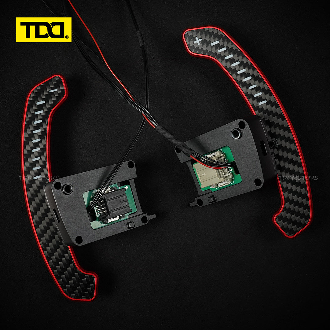 TDD Carbon Fiber LED Magnetic Paddle Shifters for Mustang GT