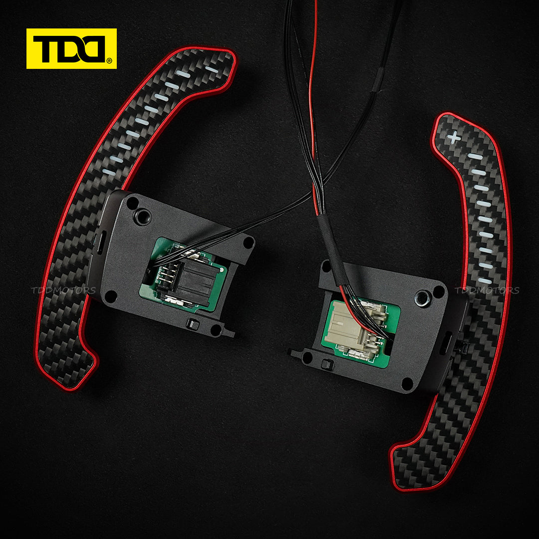 TDD Carbon Fiber LED Magnetic Paddle Shifters for Mustang GT