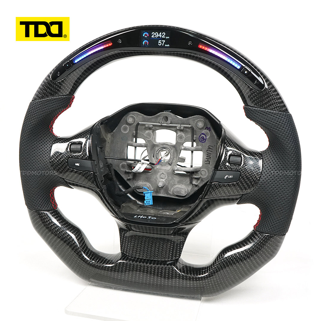 TDD Motors LED CARBON FIBER STEERING WHEEL for Peugeot 308