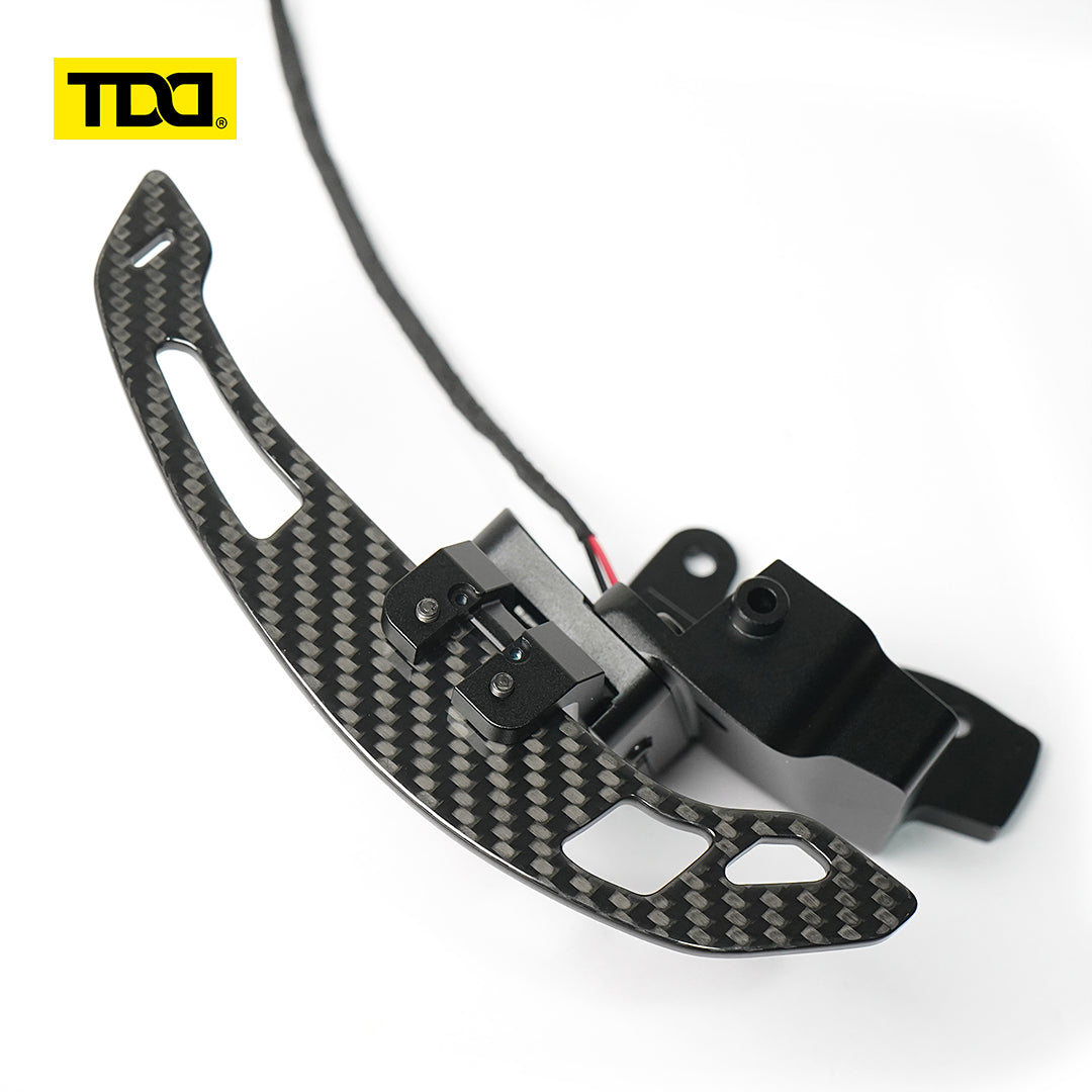 TDD Glossy Carbon Fiber Magnetic Steering Wheel Paddle Shifters For Ford F150 F-150 Raptor 2015-2025