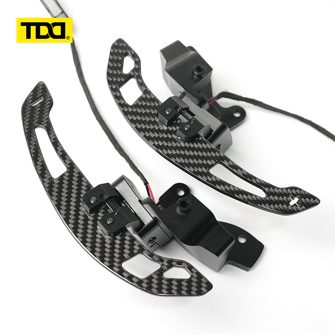 TDD Glossy Carbon Fiber Magnetic Steering Wheel Paddle Shifters For Ford F150 F-150 Raptor 2015-2025