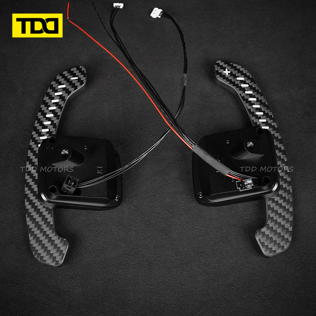 TDD Carbon Fiber LED Magnetic Paddle Shifters for Chevrolet Camaro SS Corvette C7
