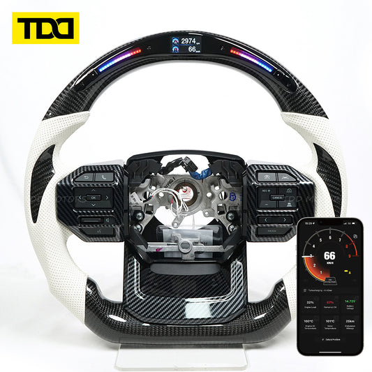 TDD  Motors LED CARBON FIBER STEERING WHEEL for Toyota Prado